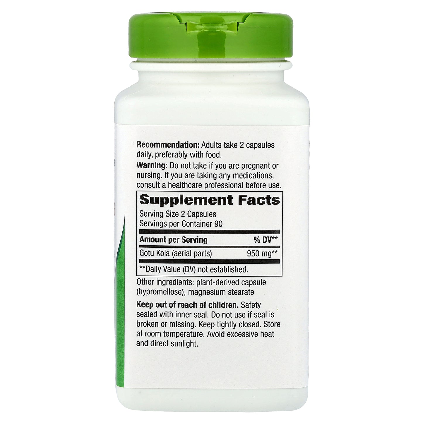 Nature's Way, Gotu Kola Herb, 180 Vegan Capsules (475 mg per Capsule)