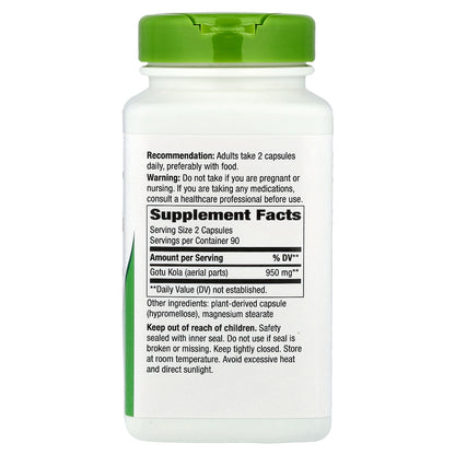 Nature's Way, Gotu Kola Herb, 180 Vegan Capsules (475 mg per Capsule)