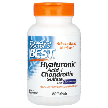 Doctor's Best, Hyaluronic Acid + Chondroitin Sulfate with BioCell Collagen, 60 Tablets