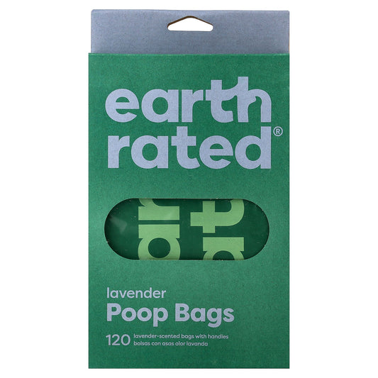 Earth Rated, Dog Poop Bags With Handles, Lavender, 120 Handle Bags