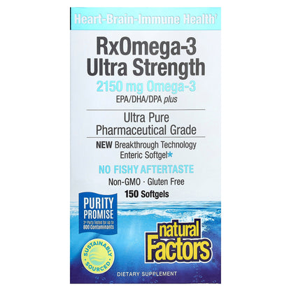Natural Factors, RxOmega-3 Ultra Strength, 150 Softgels (1,075 mg per Softgel)