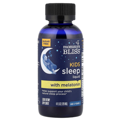 Mommy's Bliss, Kids Sleep Liquid with Melatonin, Age 3 Years+, Natural Grape, 4 fl oz (120 ml)