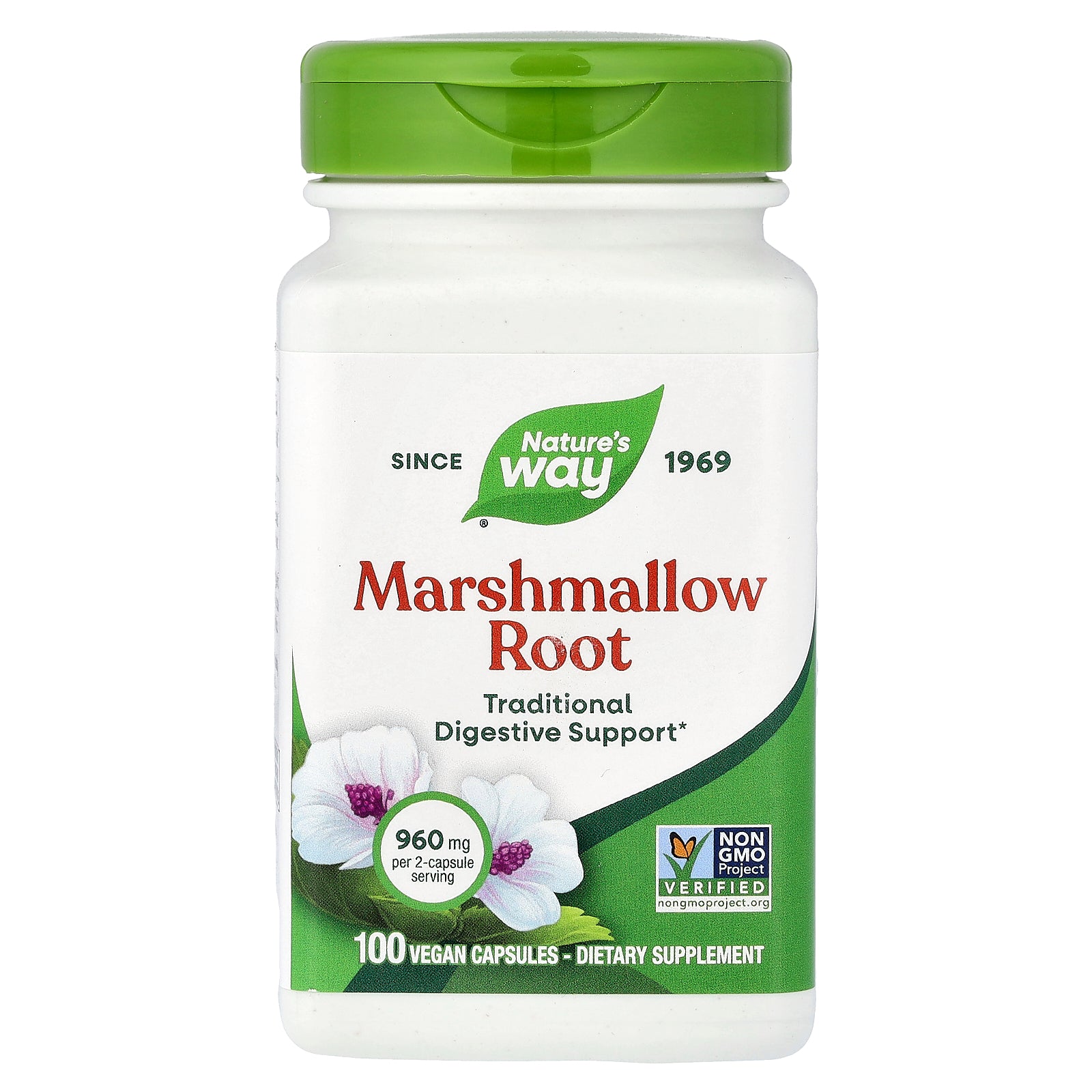 Nature's Way, Marshmallow Root, 100 Vegan Capsules (480 mg per Capsule)