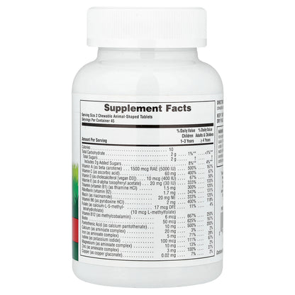 NaturesPlus, Animal Parade, Children's Chewable Multivitamin Supplement, Cherry, 90 Animal-Shaped Tablets