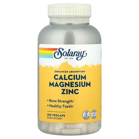 Solaray, Calcium Magnesium Zinc, 250 VegCaps
