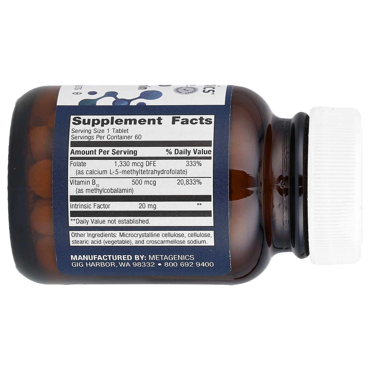 Metagenics, Intrinsi Vitamin B12-Folate™ , 60 Tablets