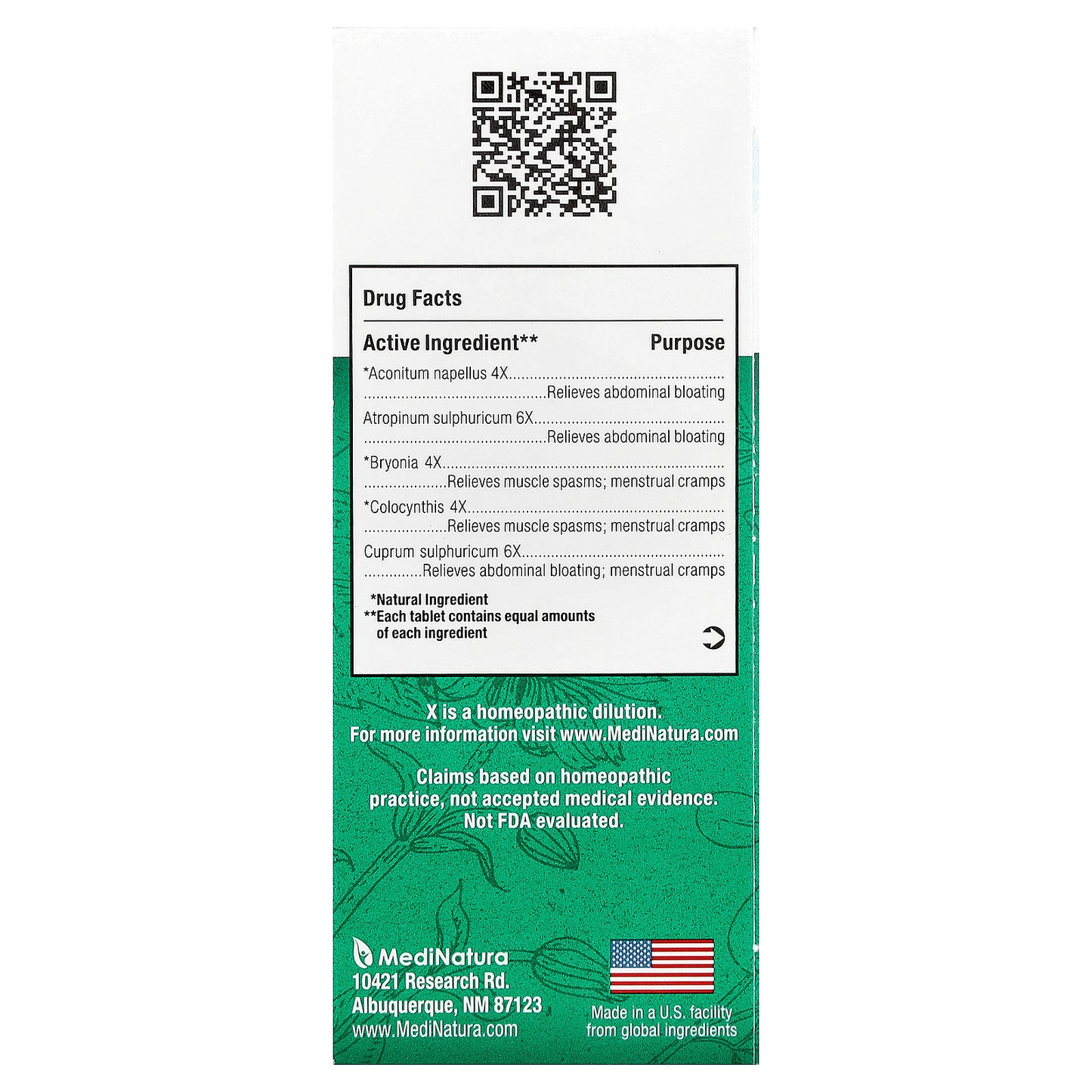 MediNatura, BHI, Spasm Pain, 100 Tablets