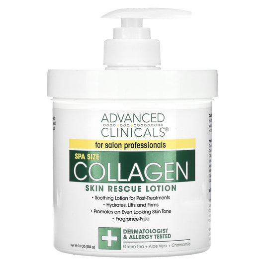 Advanced Clinicals, Collagen, Skin Rescue Lotion, Fragrance Free, 16 oz (454 g)