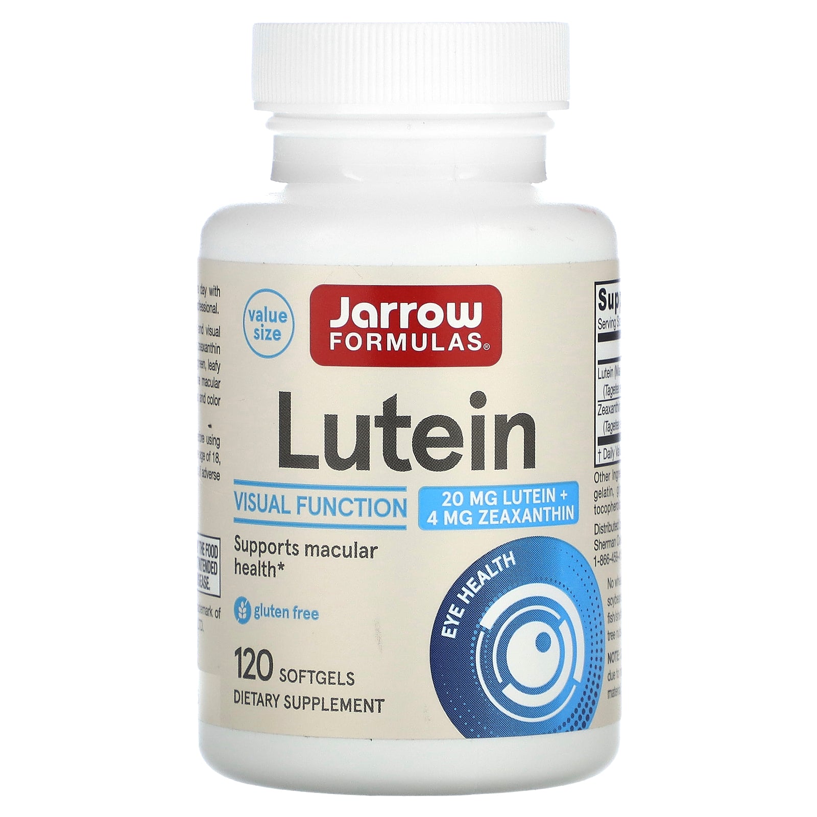 Jarrow Formulas, Lutein, 20 mg, 120 Softgels