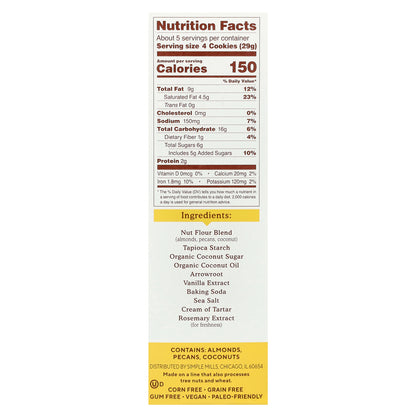 Simple Mills, Crunchy Almond Flour Cookies, Toasted Pecan, 5.5 oz (156 g)