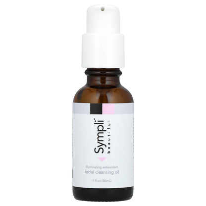 Sympli Beautiful, Illuminating Antioxidant Facial Cleansing Oil, with Argan, Marula, Rosehip & Orange Oil, 1 fl oz (30 ml)