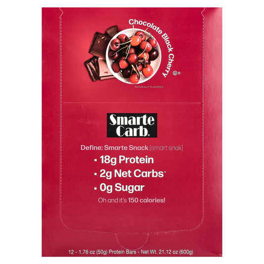 NuGo Nutrition, Smarte Carb® Protein Bar, Chocolate Black Cherry, 12 Bars, 1.76 oz (50 g) Each