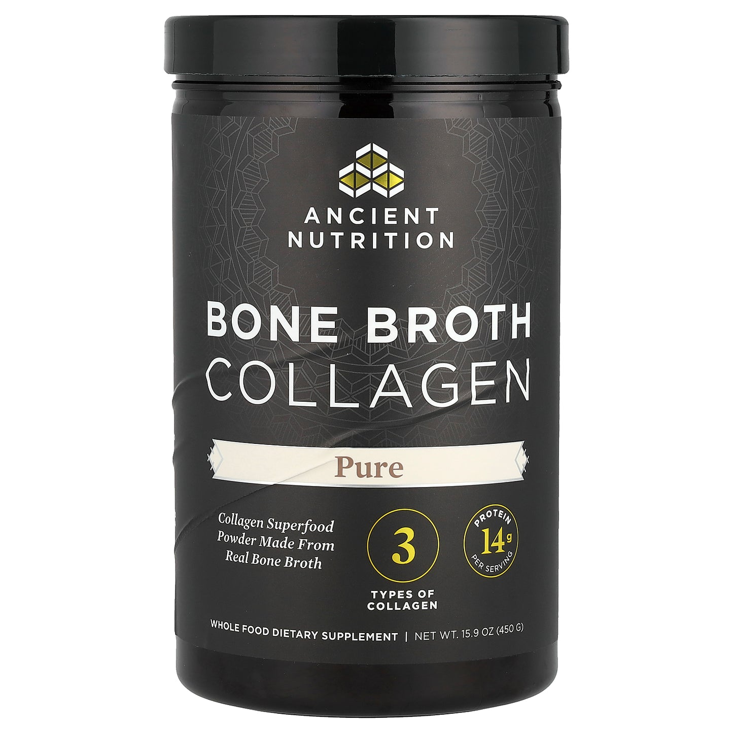 Ancient Nutrition, Bone Broth Collagen, Pure, 15.9 oz (450 g)