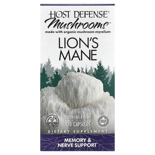 Host Defense, Mushrooms™, Lion's Mane, 120 Capsules (0.5 g per Capsule)