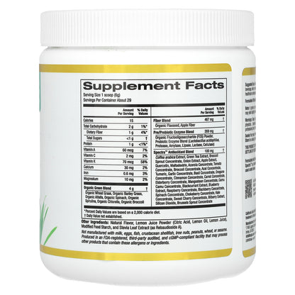 California Gold Nutrition, Superfoods, Supergreens Antioxidant, Strawberry Lemonade, 6.03 oz (171 g)