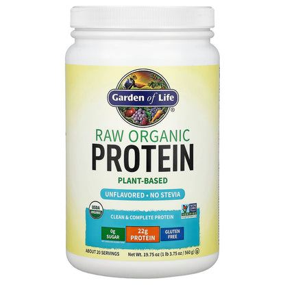 Garden of Life, RAW Organic Protein, Unflavored, 1 lb 3.75 oz (560 g)