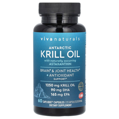 Viva Naturals, Antarctic Krill Oil with Astaxanthin, 60 Caplique Capsules