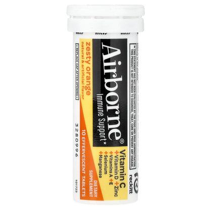 AirBorne, Immune Support Supplement, Zesty Orange, 10 Effervescent Tablets