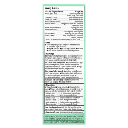 Hyland's Naturals, Kids, Cold & Cough Nighttime, 2-12 Years, Natural Grape, 4 fl oz (118 ml)