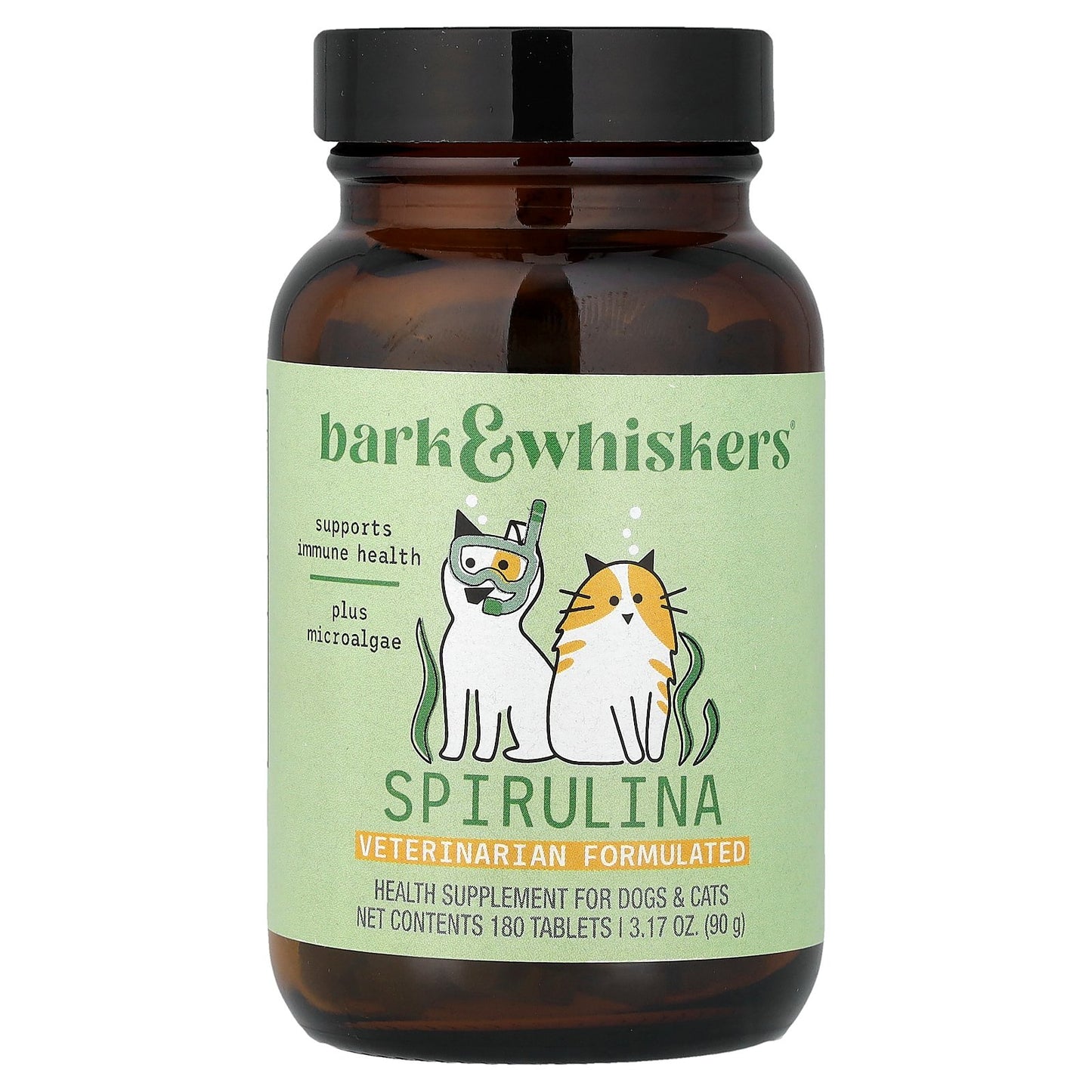 Dr. Mercola, Bark & Whiskers™, Spirulina, For Dogs & Cats, 180 Tablets, 3.17 oz (90 g)