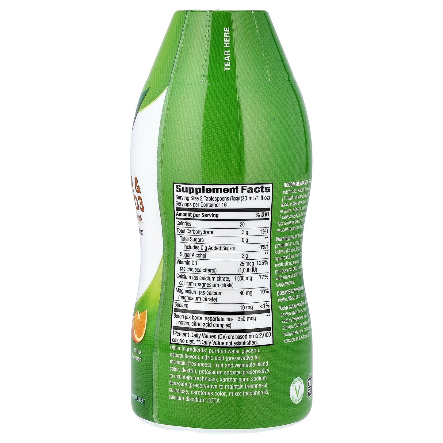 Nature's Way, Calcium & Vitamin D3 with Magnesium, Citrus, 16 fl oz (480 ml)