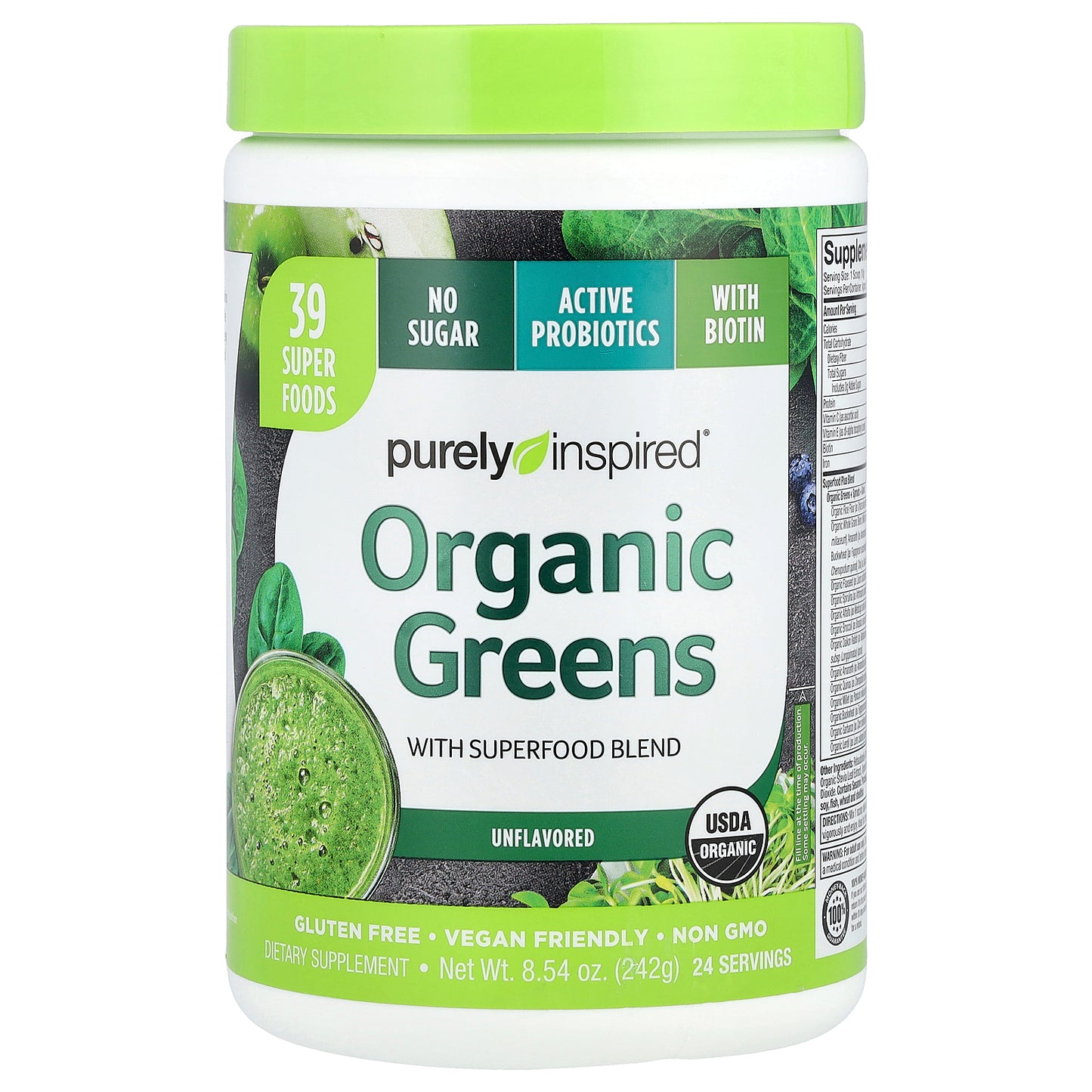 Purely Inspired, Organic Greens with Superfood Blend, Unflavored, 8.54 oz (242 g)