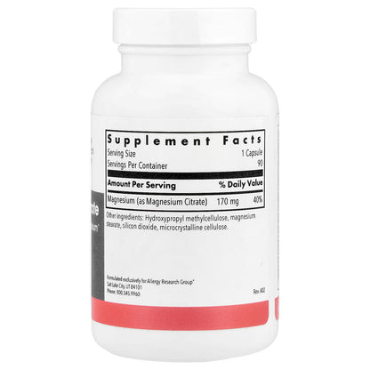 Allergy Research Group, Magnesium Citrate, 90 Vegetarian Capsules (170 mg per Capsule)