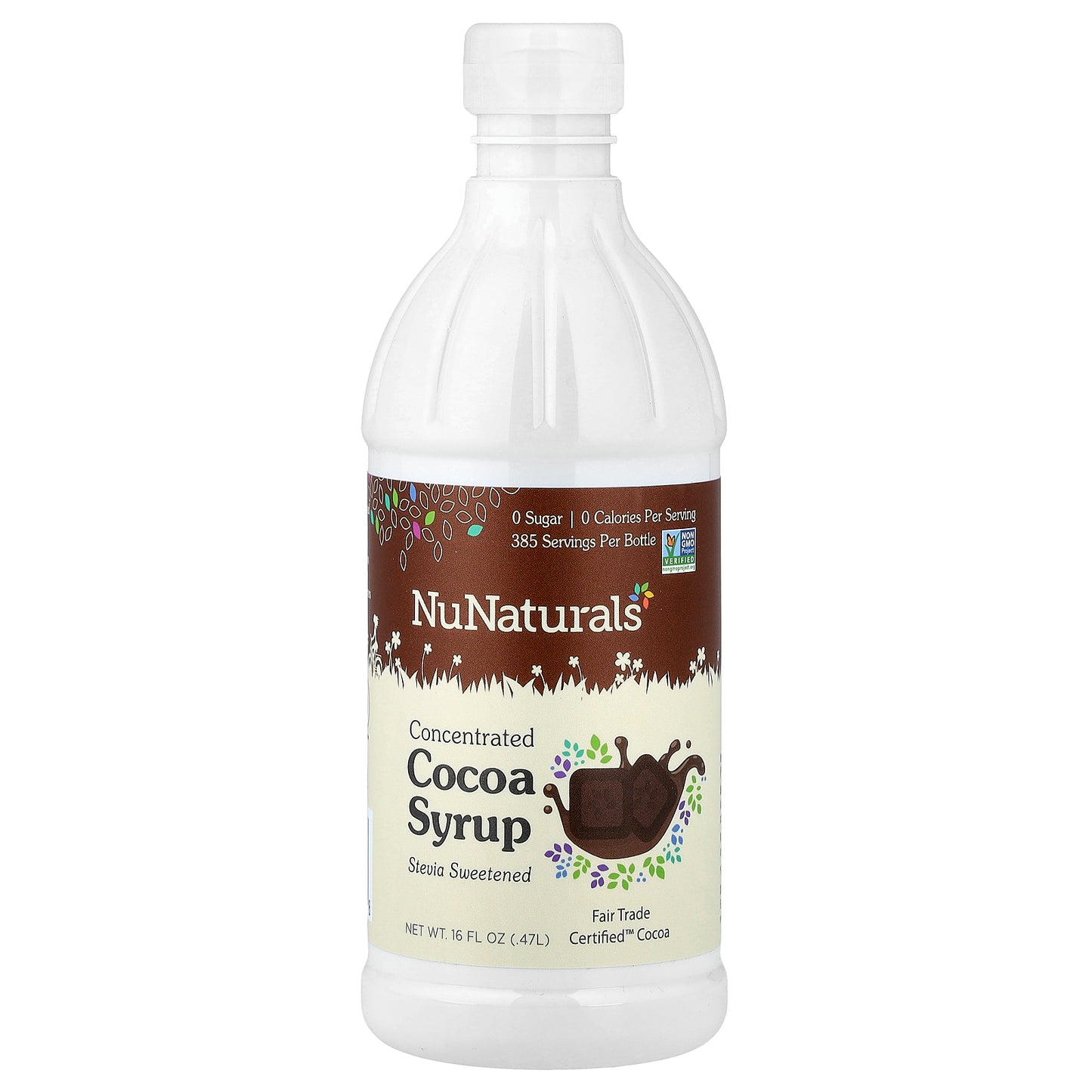 NuNaturals, Concentrated Cocoa Syrup, Stevia Sweetened, 16 fl oz (0.47 L)