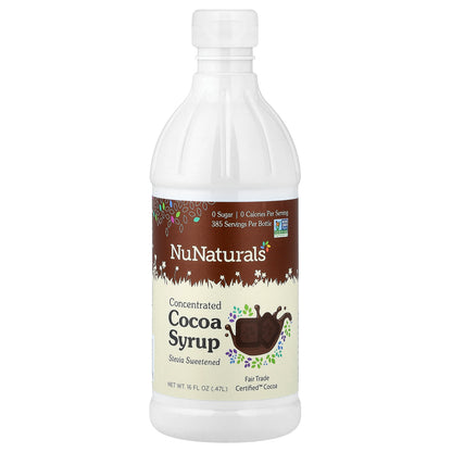 NuNaturals, Concentrated Cocoa Syrup, Stevia Sweetened, 16 fl oz (0.47 L)