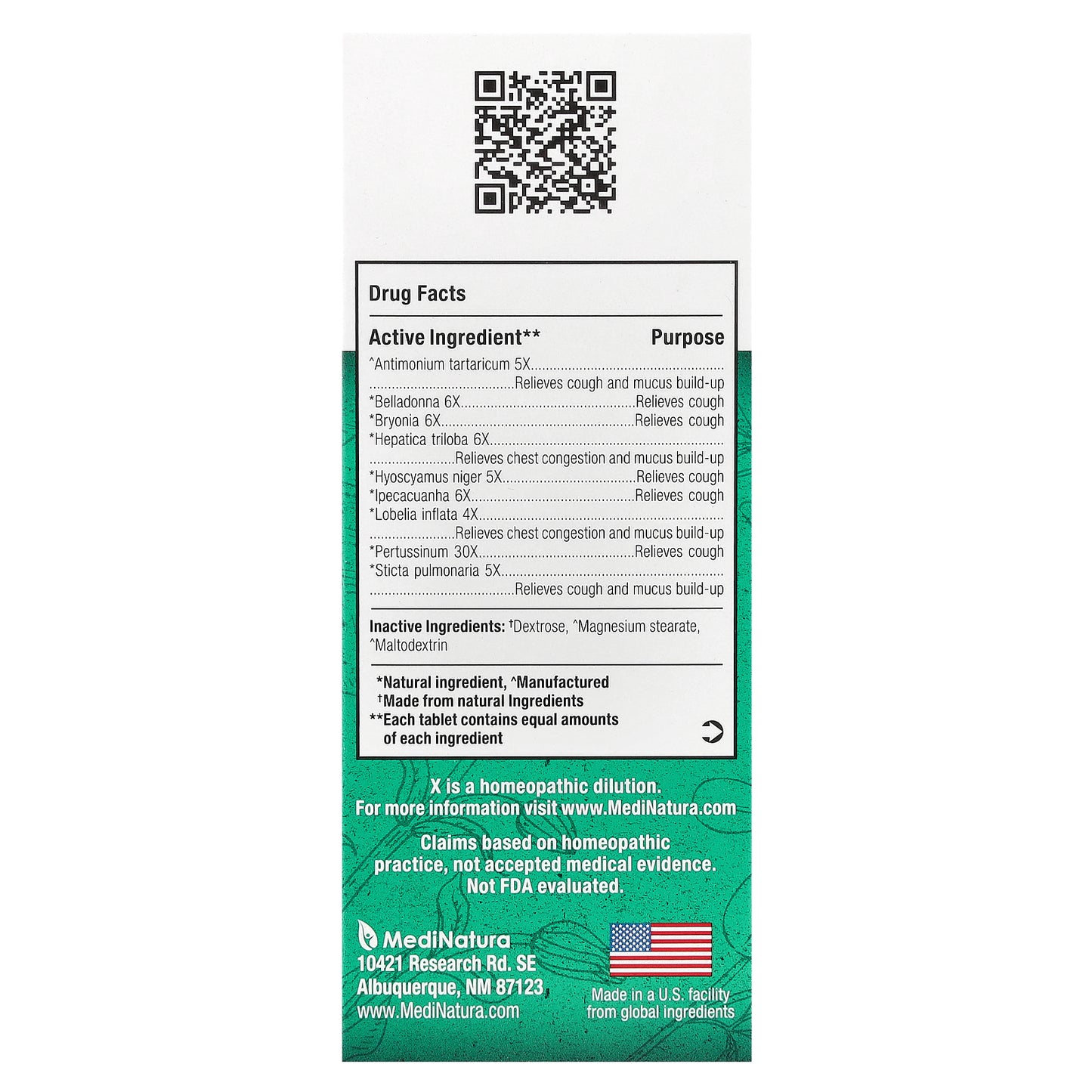 MediNatura, BHI, Mucus Relief, 100 Tablets