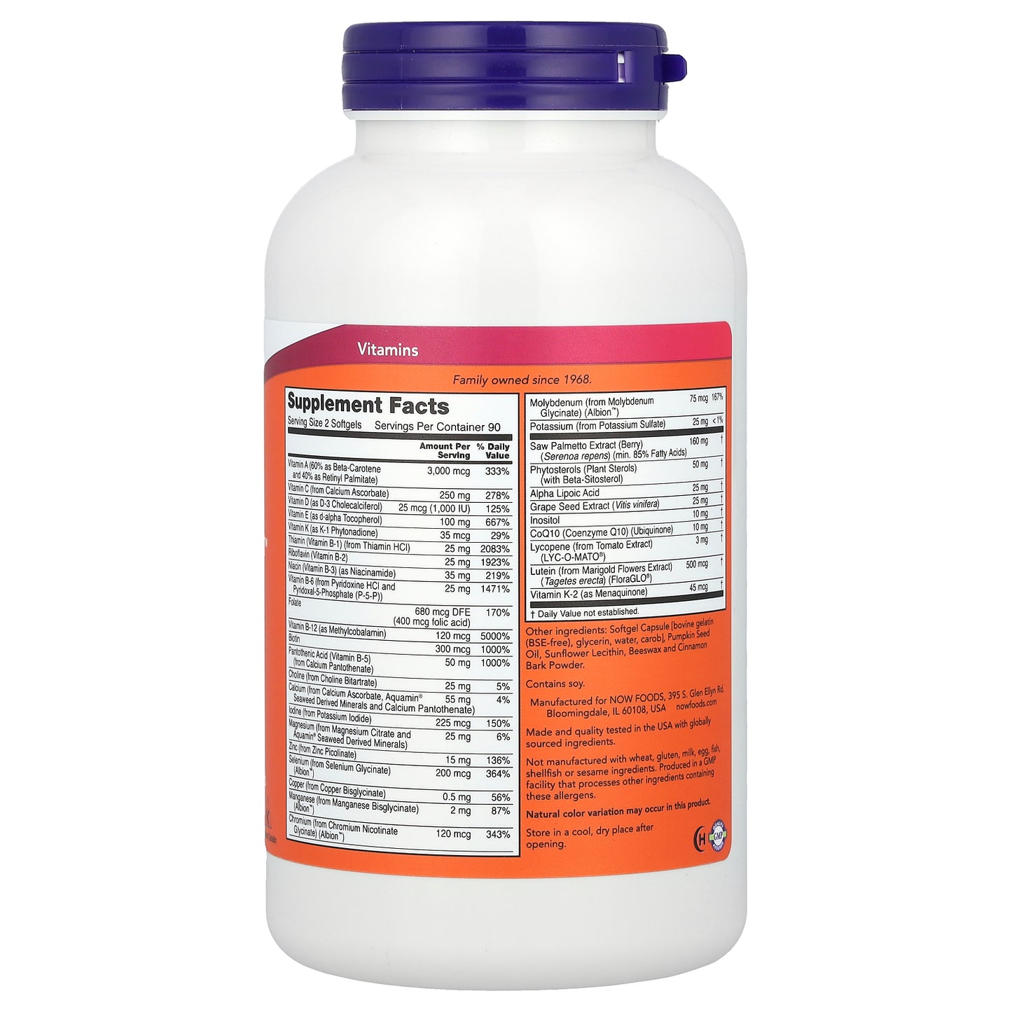 NOW Foods, ADAM™, Superior Men's Multi, 180 Softgels