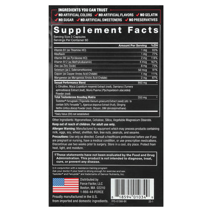 Force Factor, Test X180 Alpha®, 120 Capsules