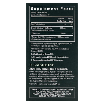Gaia Herbs, Milk Thistle, 60 Vegan Capsules