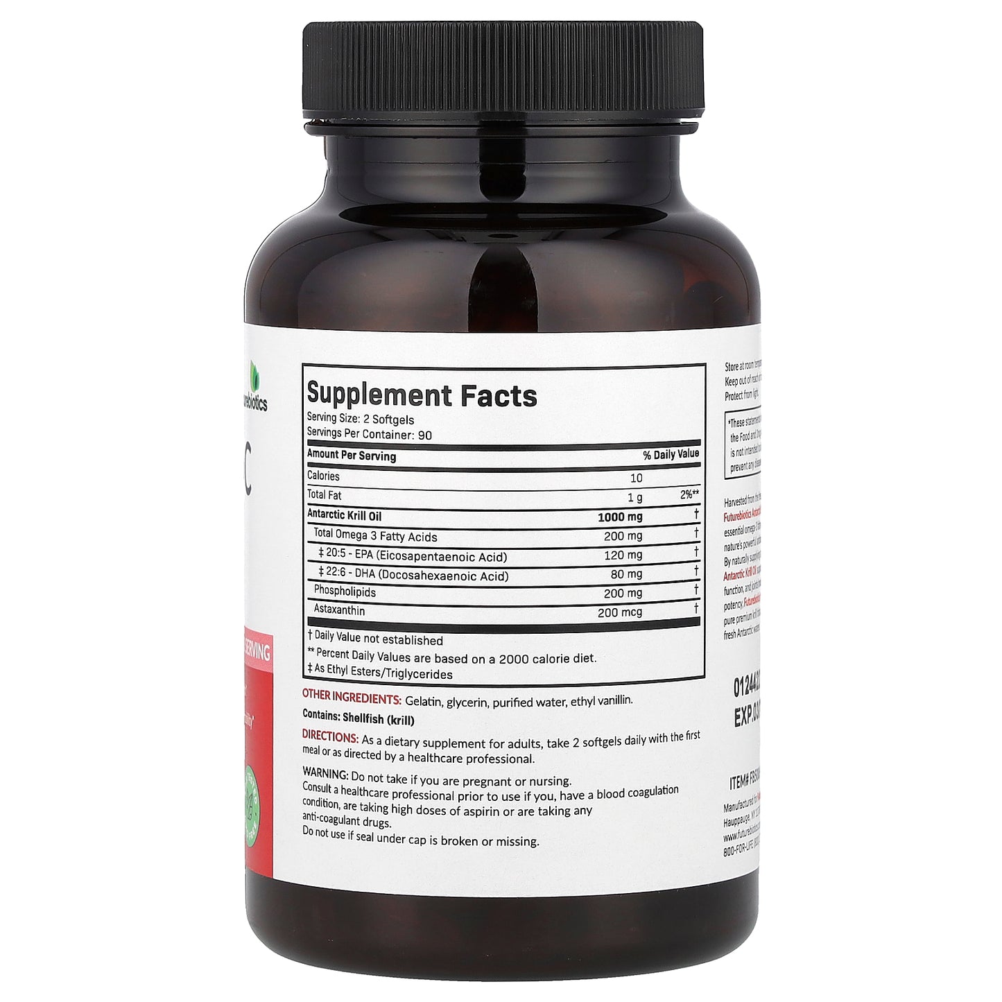 Futurebiotics, Antarctic Krill Oil with Astaxanthin, 180 Softgels