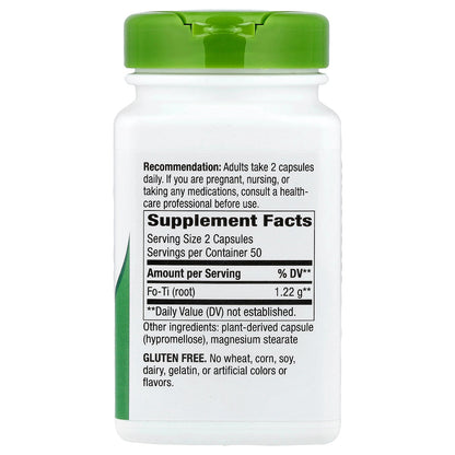 Nature's Way, Fo-Ti Root, 100 Vegan Capsules (610 mg per Capsule)
