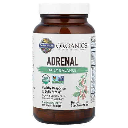 Garden of Life, Organics, Adrenal, Daily Balance, 120 Vegan Tablets