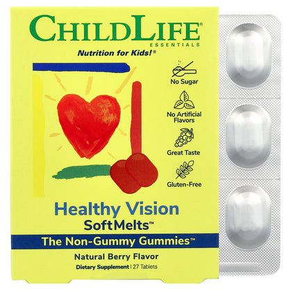 ChildLife Essentials, Healthy Vision SoftMelts™, Natural Berry, 27 Tablets
