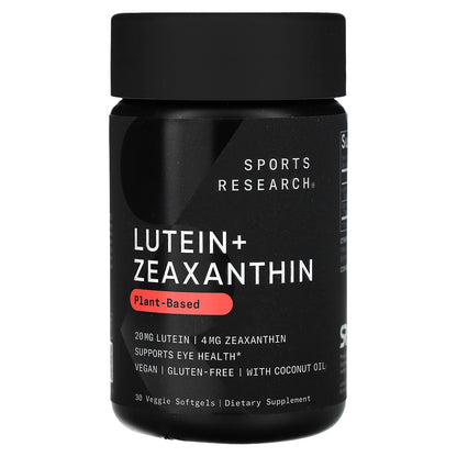 Sports Research, Lutein + Zeaxanthin, Plant-Based, 30 Veggie Softgels