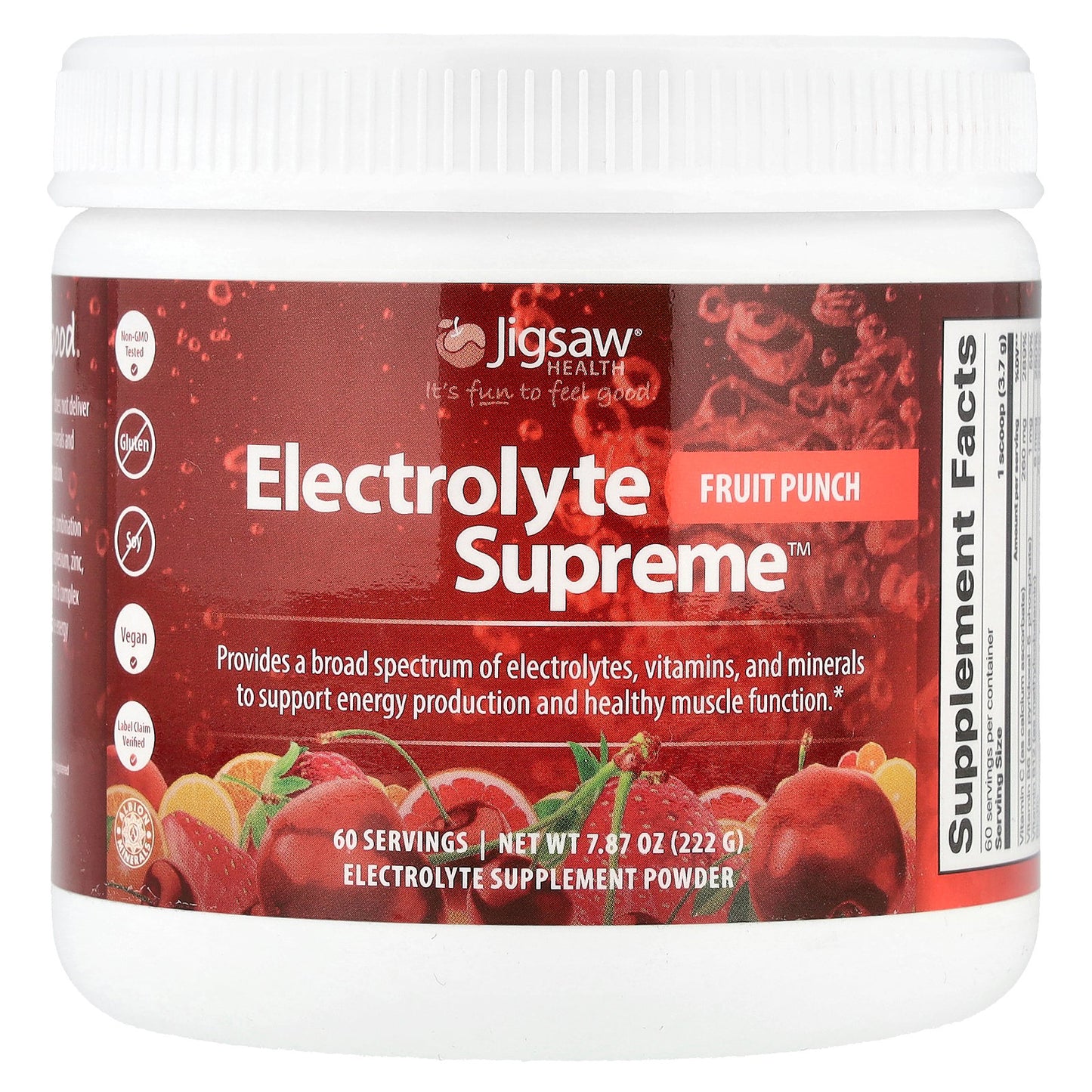 Jigsaw Health, Electrolyte Supreme™, Fruit Punch, 7.87 oz (222 g)