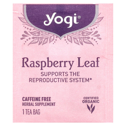 Yogi Tea, Raspberry Leaf, Caffeine Free, 16 Tea Bags, 1.02 oz (29 g)