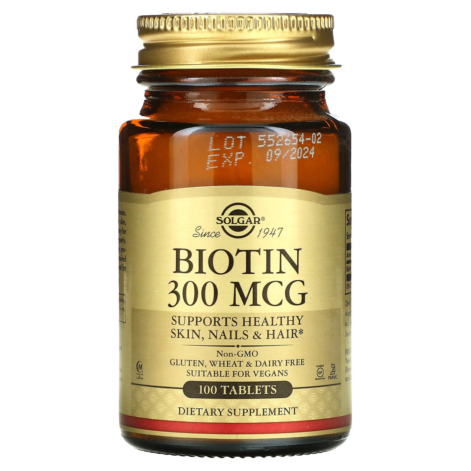 Solgar, Biotin, 300 mcg, 100 Tablets