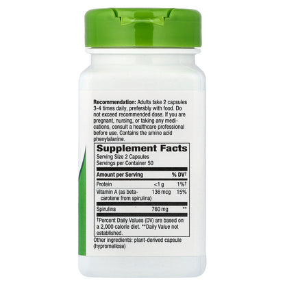 Nature's Way, Spirulina Micro-Algae, 100 Vegan Capsules (380 mg per Capsule)