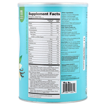 Four Sigmatic, Plant-Based Superfood, Organic Protein, Vanilla, 1.32 lb (600 g)