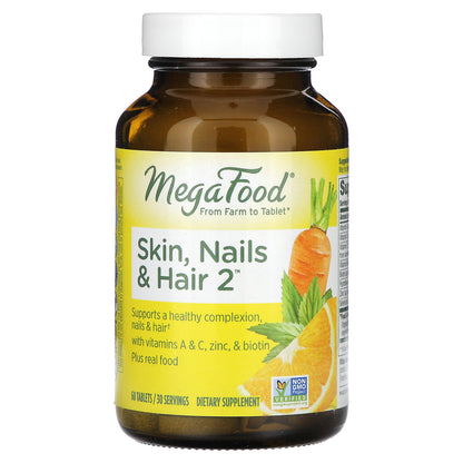 MegaFood, Skin, Nails & Hair 2, 60 Tablets