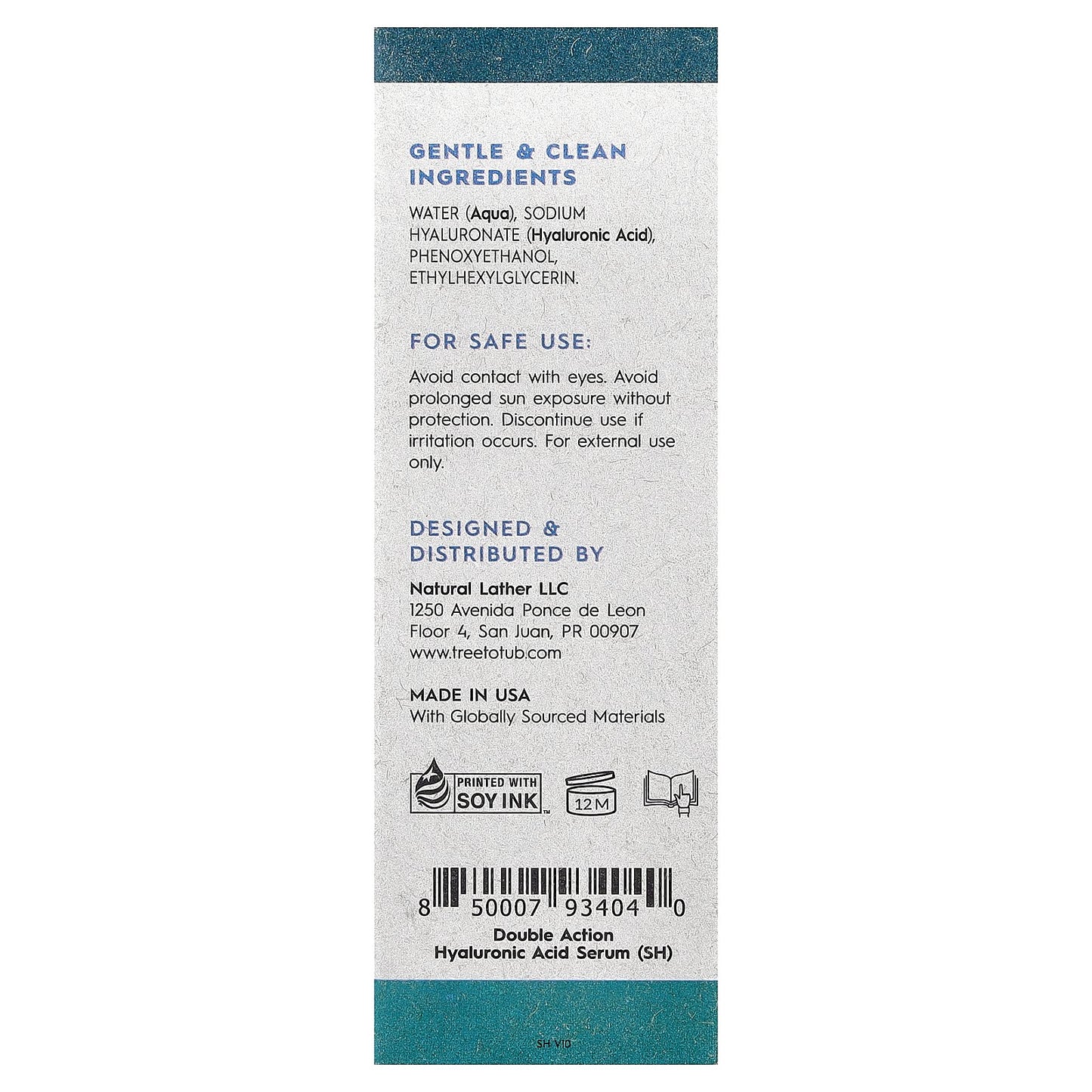 Tree To Tub, Double Action Hyaluronic Acid Serum, Fragrance Free, 1 fl oz (30 ml)