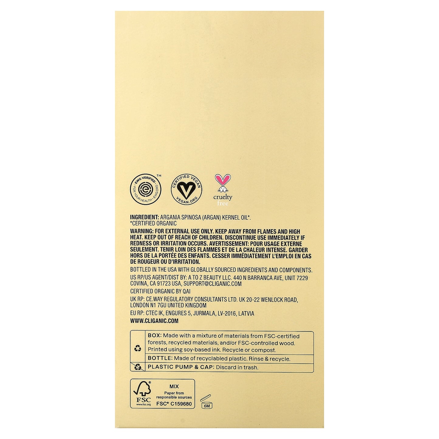 Cliganic, Drop of Weightless Moisture™, Organic Argan Oil, 16 fl oz (473 ml)