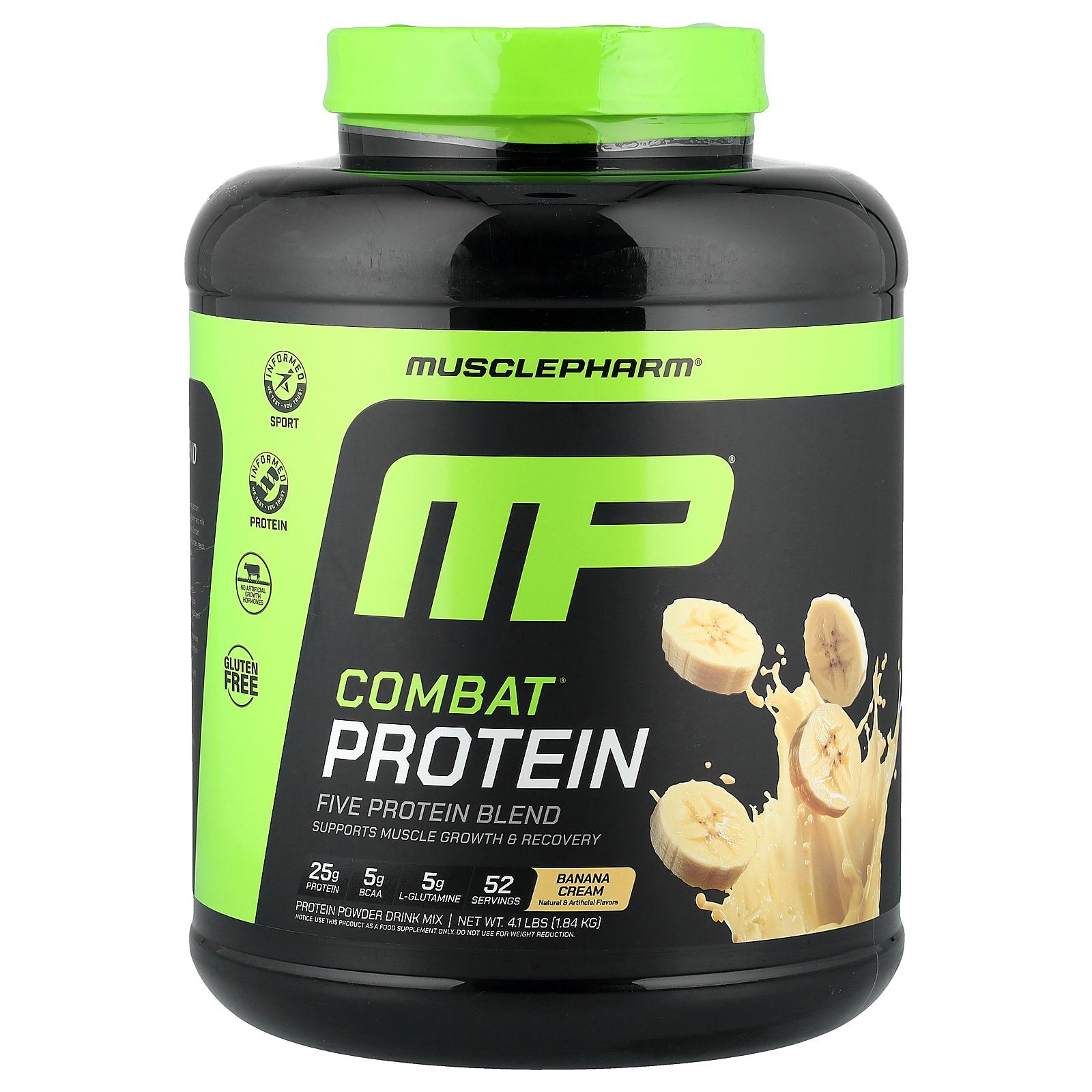 MusclePharm, Combat® Protein Powder, Banana Cream, 4.1 lbs (1.84 kg)