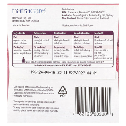 Natracare, Ultra Extra Pads, Long, 8 Pads