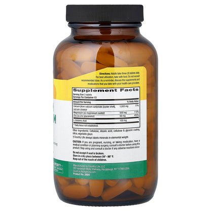 Country Life, Calcium Magnesium Zinc, 250 Tablets