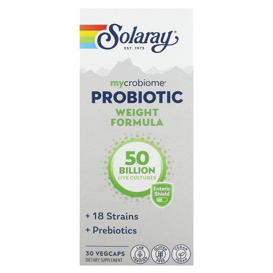 Solaray, Mycrobiome Probiotic Weight Formula, 50 Billion, 30 VegCaps